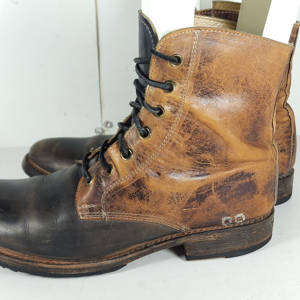 Bed Stu Protege Men's US8 Brown Leather Distressed Cap Toe Trek Combat Boots - Picture 13 of 16